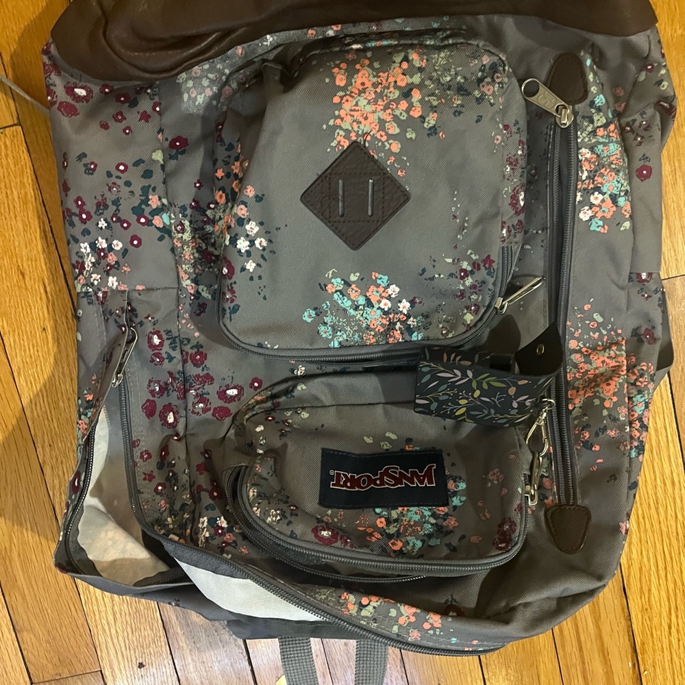 Floral Gray Backpack